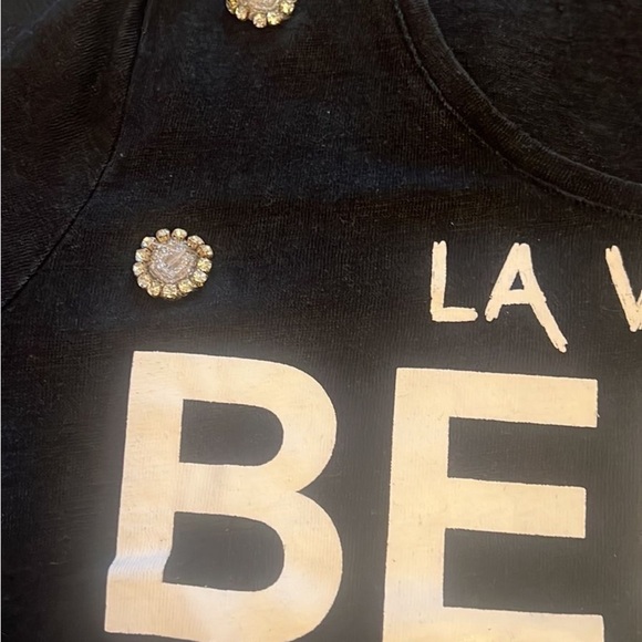 Black Short Sleeve Tee with Embellishments|size XS - Picture 5 of 8